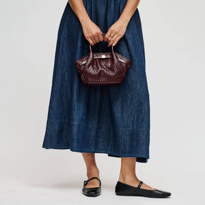 Selena - Embossed Woven Crossbody: Burgundy