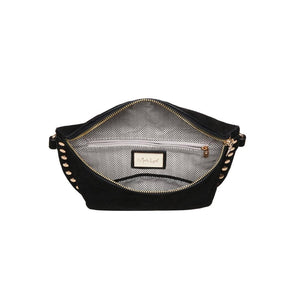 Gizelle-Suede Belt Bag: Black