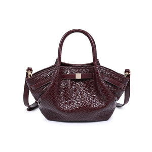 Selena - Embossed Woven Crossbody: Burgundy