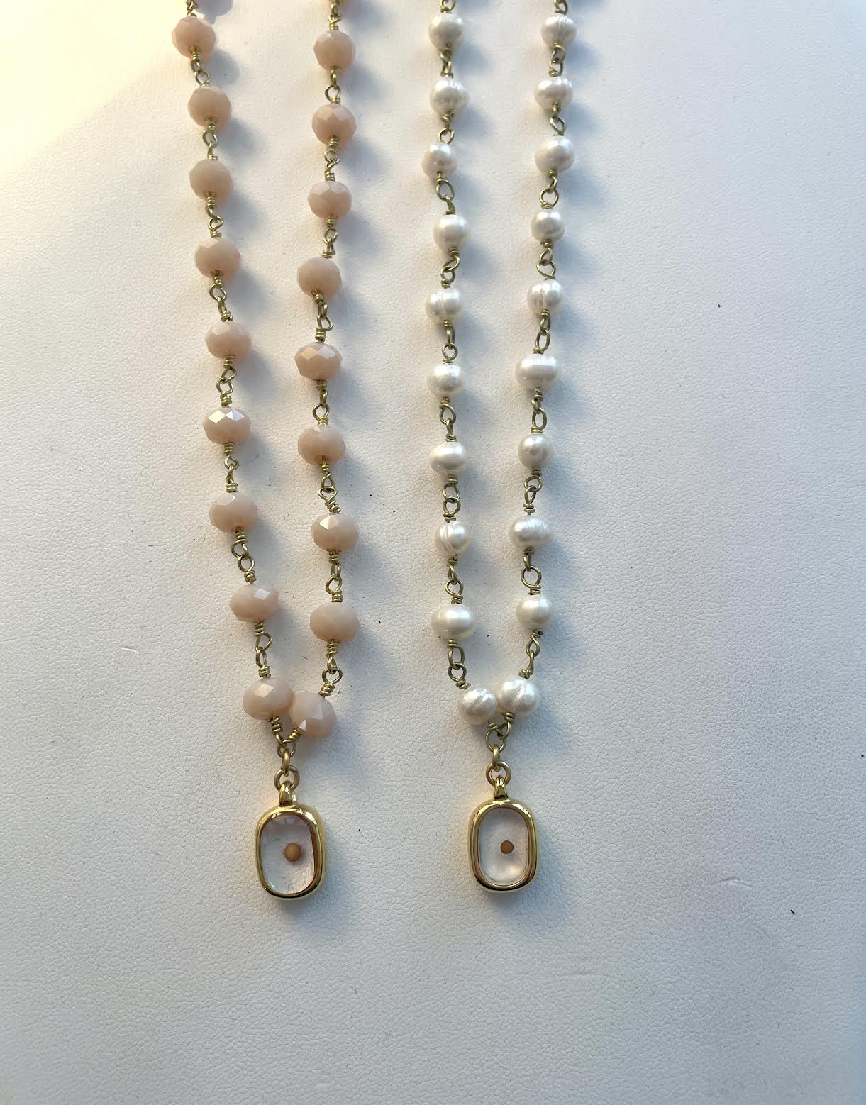 Mustard Seed Charm Necklace - Pearl