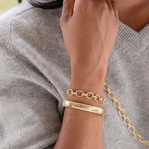Cleopatra Small Link Bracelet, 7+1.5" - gold