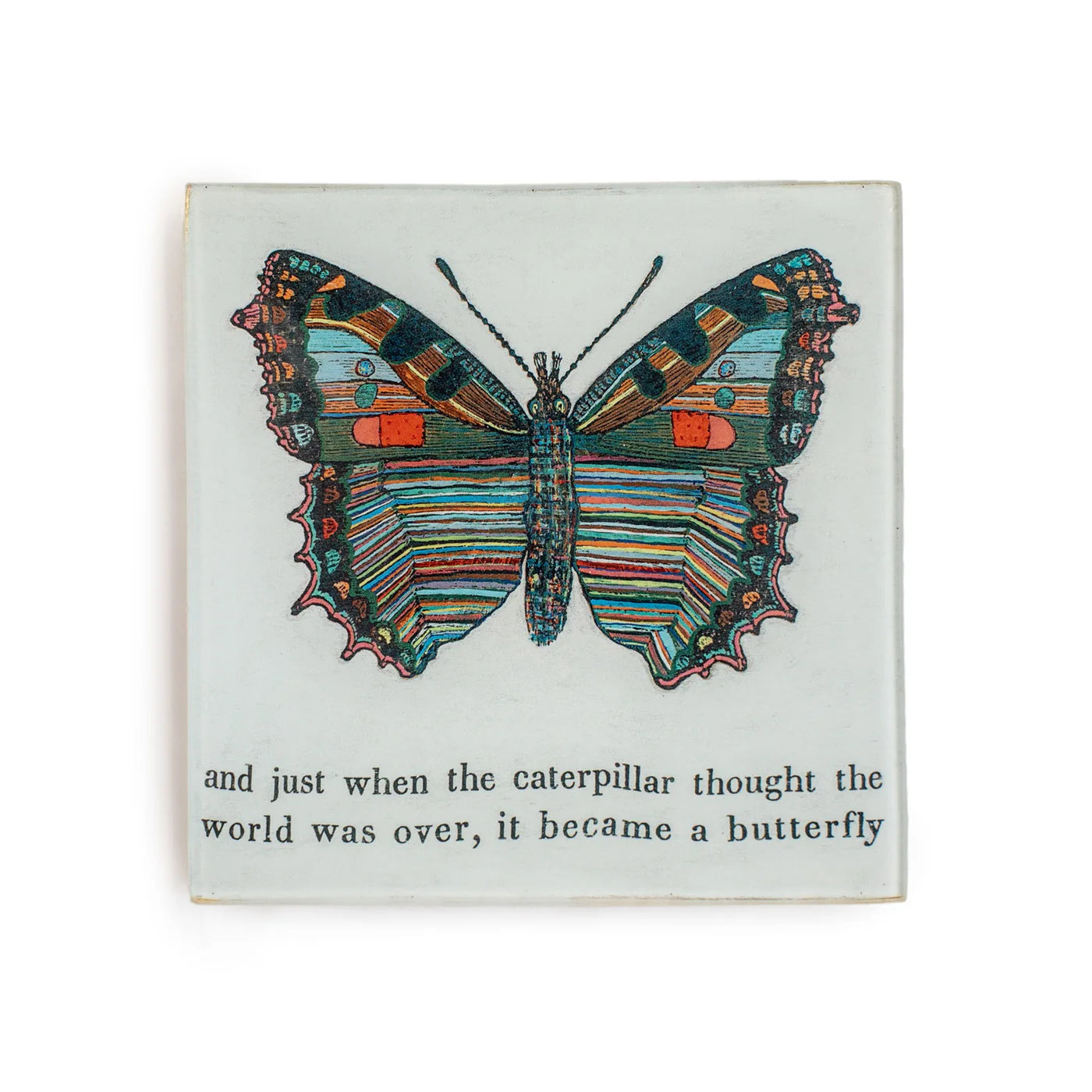 Butterfly decoupage plate