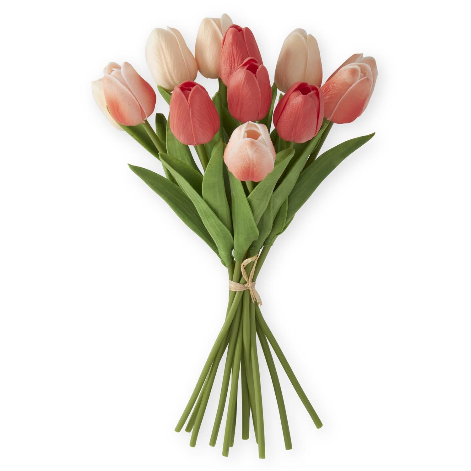 Coral & Peach Real Touch Mini Tulip Bundle