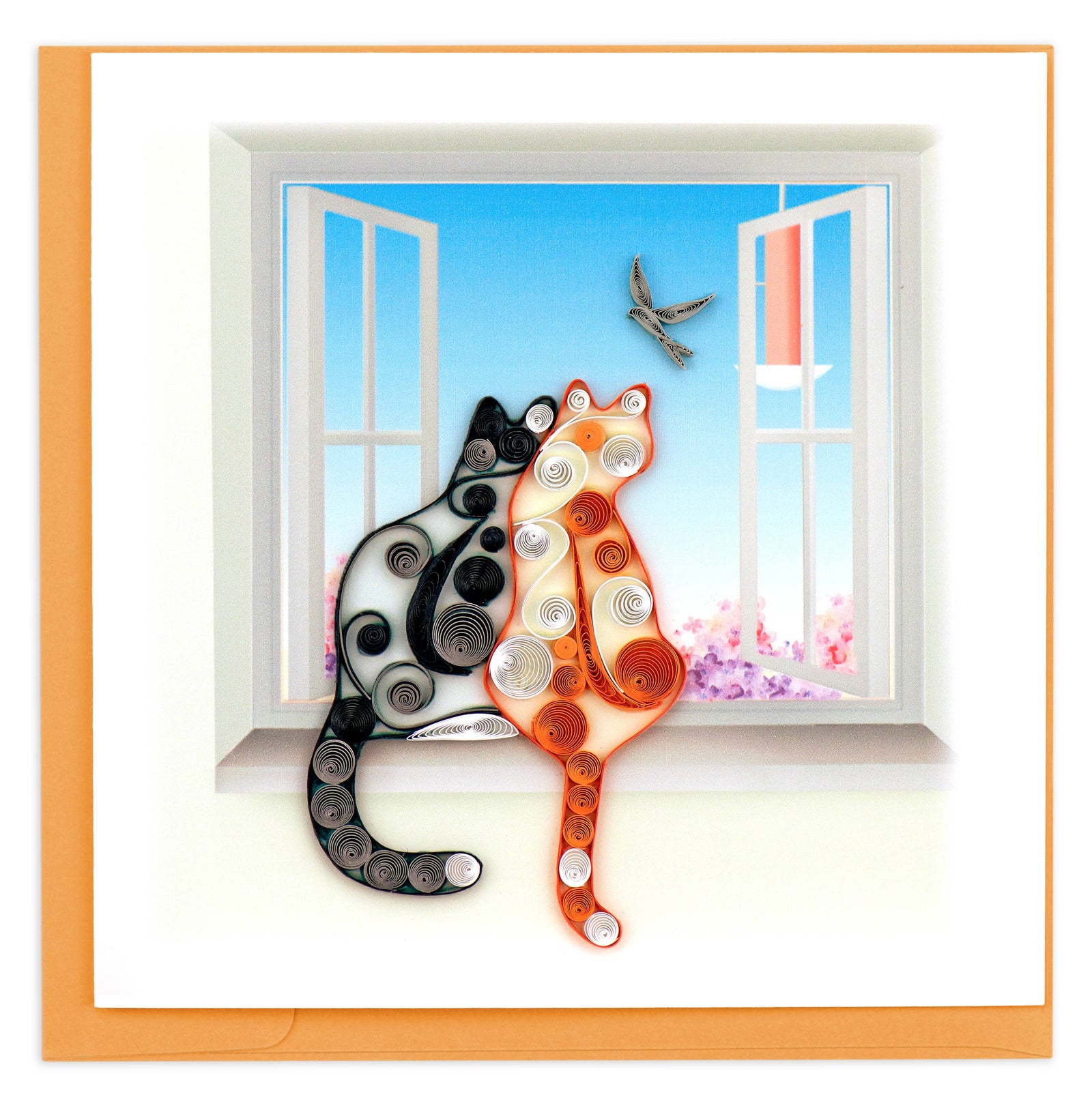 Two Cats Quilled Card