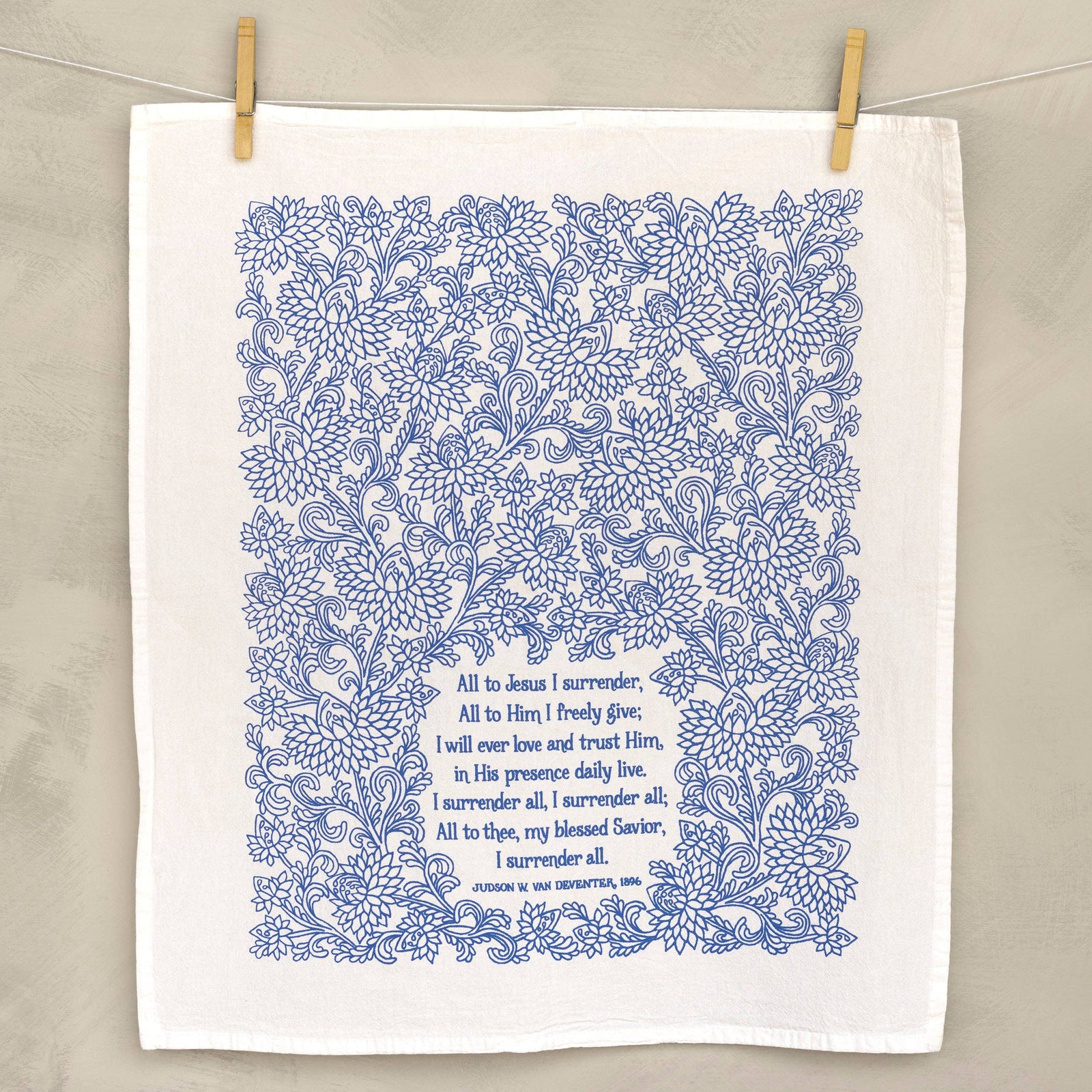 I Surrender All Hymn Tea Towel