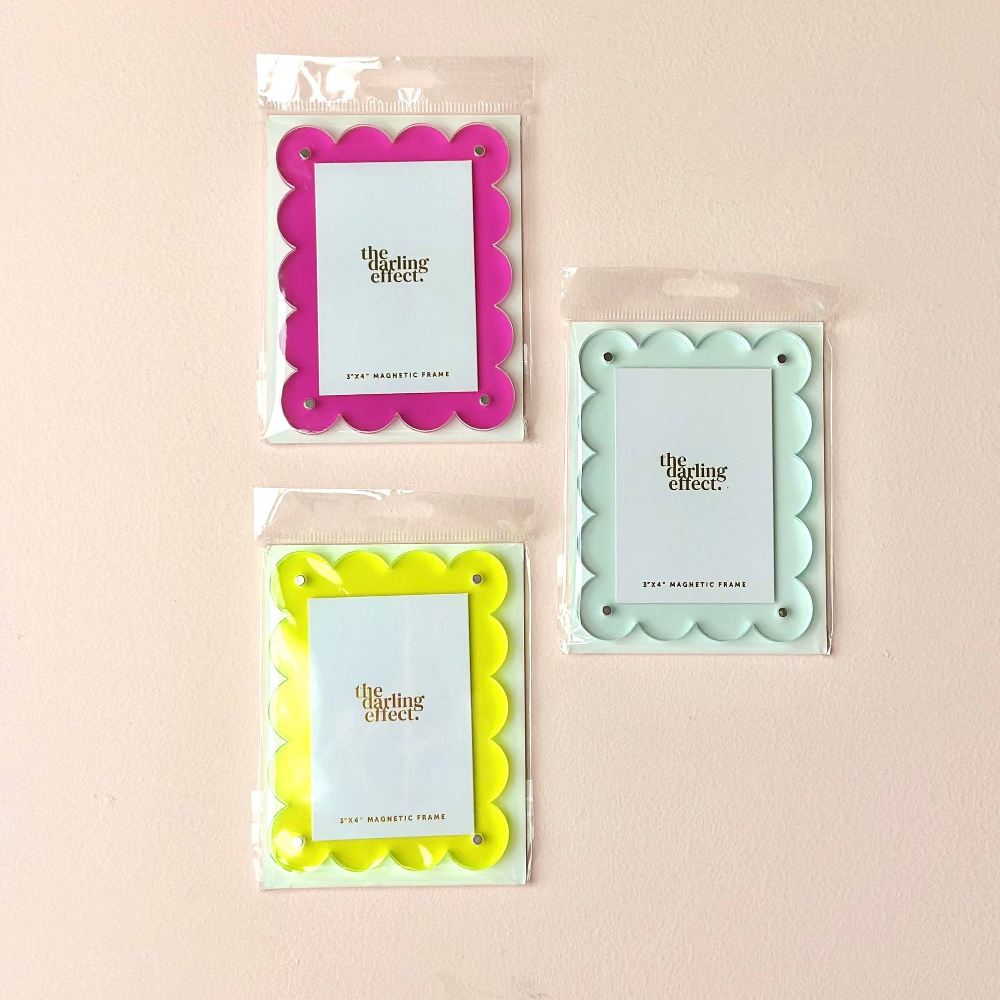Mini Acrylic Picture Frame Magnet-Hot Pink