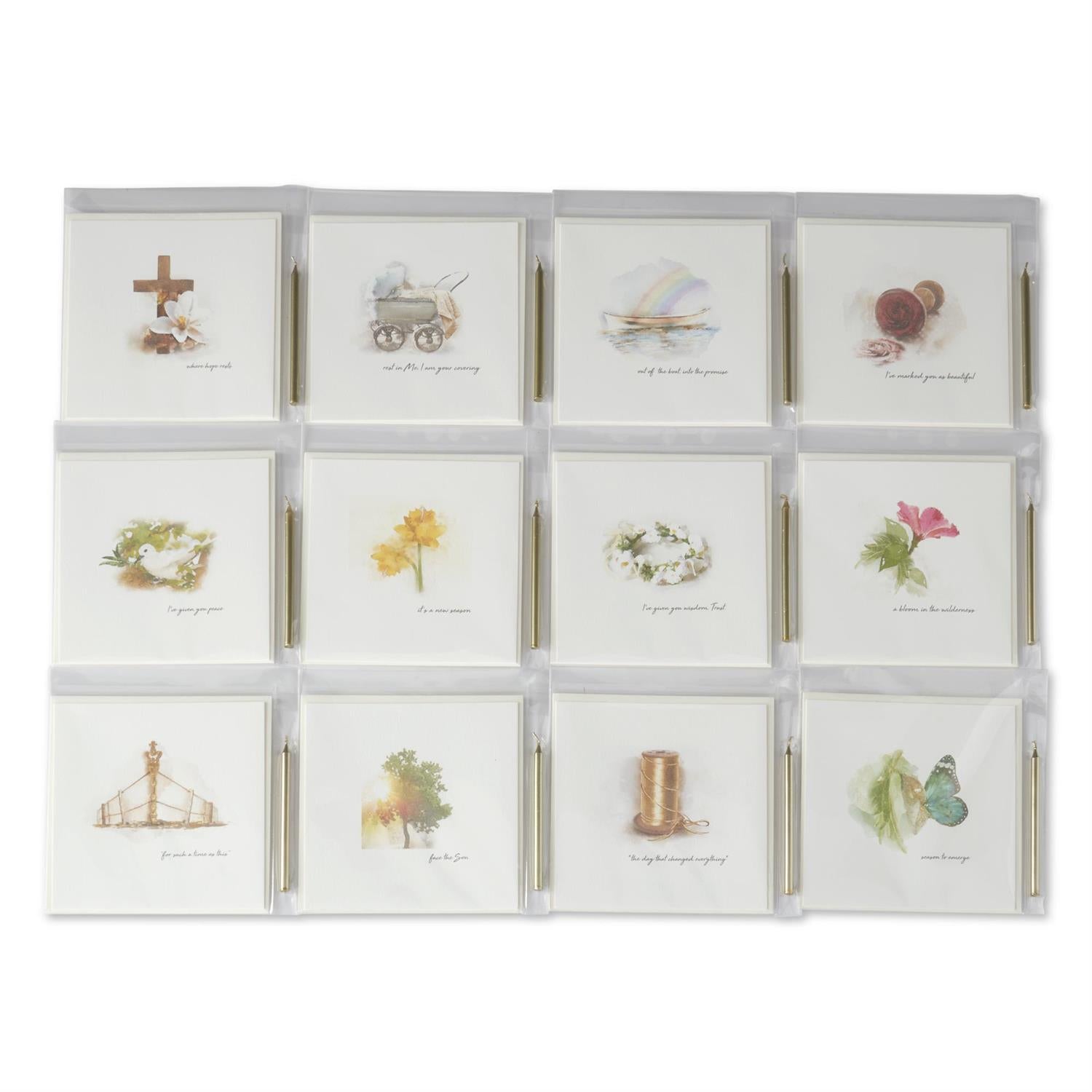 rhema & logos card with candle