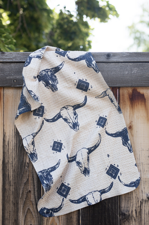 Bull Skulls Tea Towel