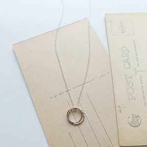 Mother & Daughter Necklace - Double Circles 
