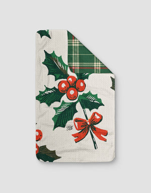 Holly Plaid Reversible Tea Towel