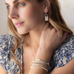 Miyuki Frame Earring - Turquoise/Gold