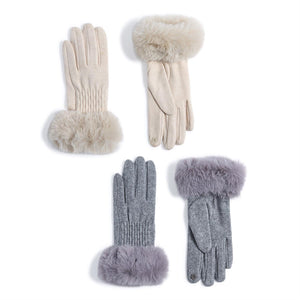 Knit and Fur Gloves
