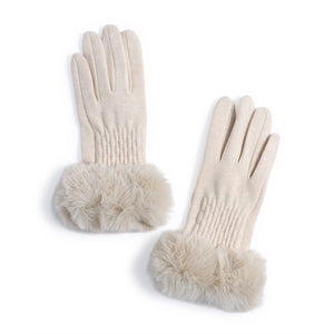 Knit and Fur Gloves