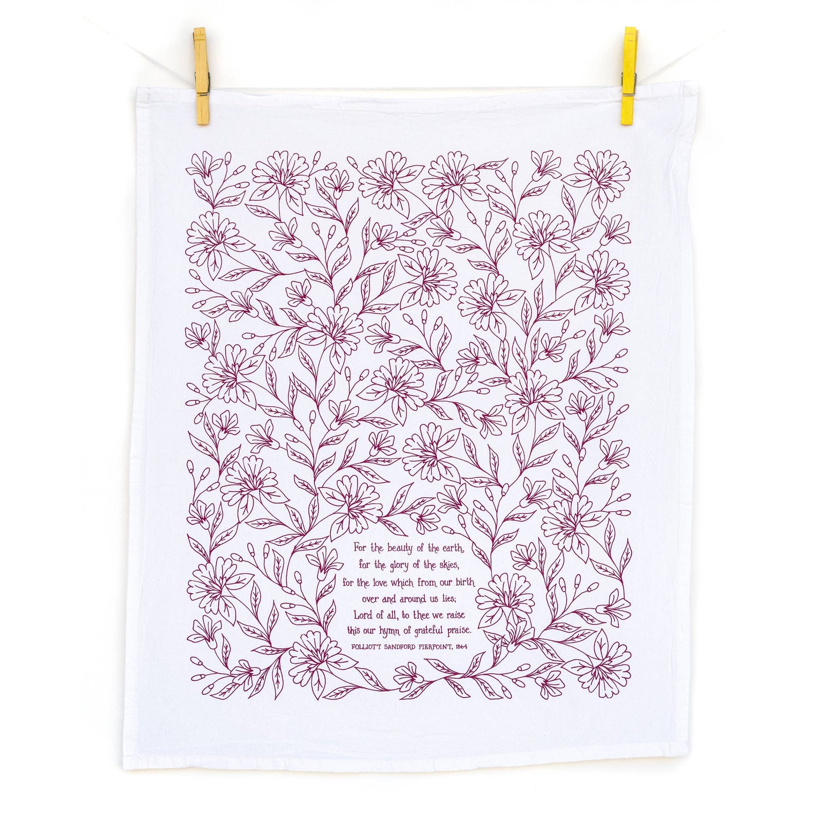 For the Beauty of the Earth Hymn Tea Towel