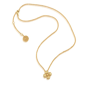 Berry Clover Station Necklace, 16"+2" - gold