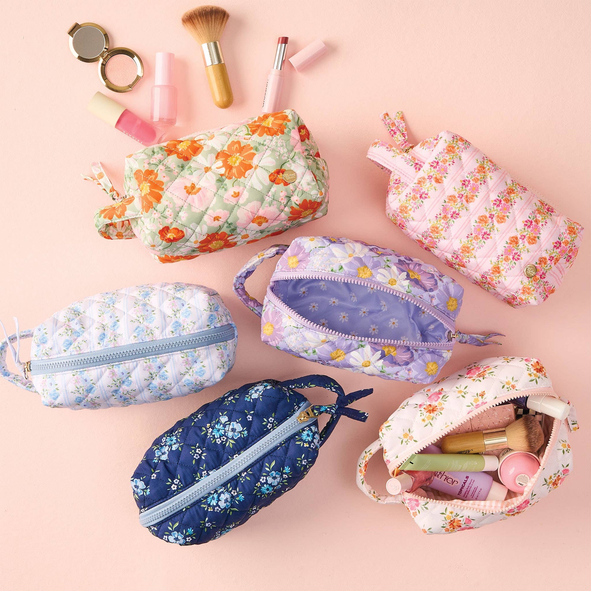 Essentials Quilted Cosmetic Pouch-Endless Daydream Cream