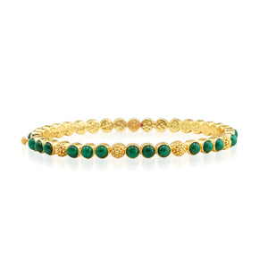 Berry Gem Petite Hinged Bangle - malachite