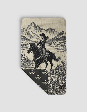 Meadow Cowgirl Dot Diamond Reversible Tea Towel