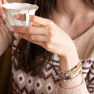 Hidden Message Bracelet - Loved/Rhodochrosite/Gold