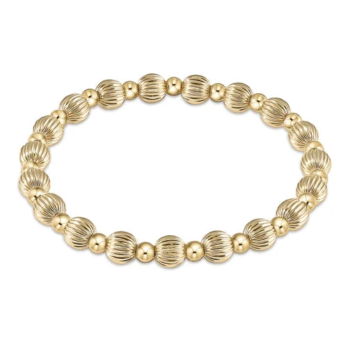 Dignity grateful 6mm bead bracelet - gold