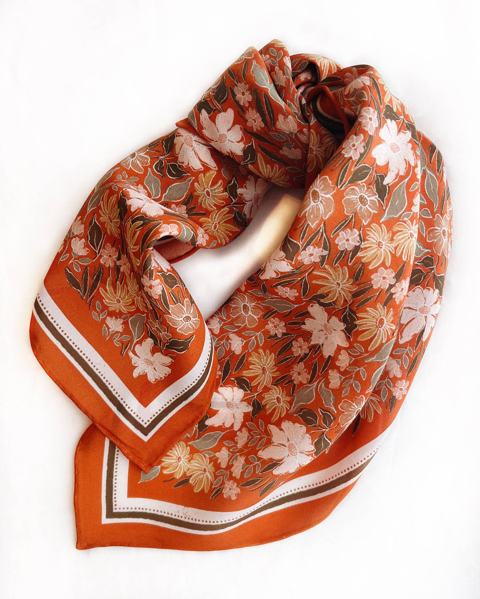 Silk Bandana Scarf - Botanical Garden