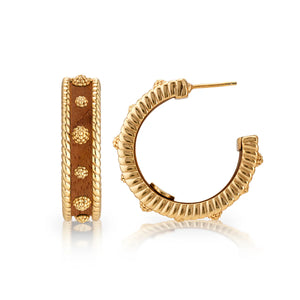 Berry Medium Hoop Earrings - teak