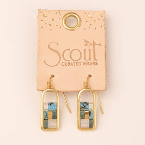 Miyuki Frame Earring - Turquoise/Gold