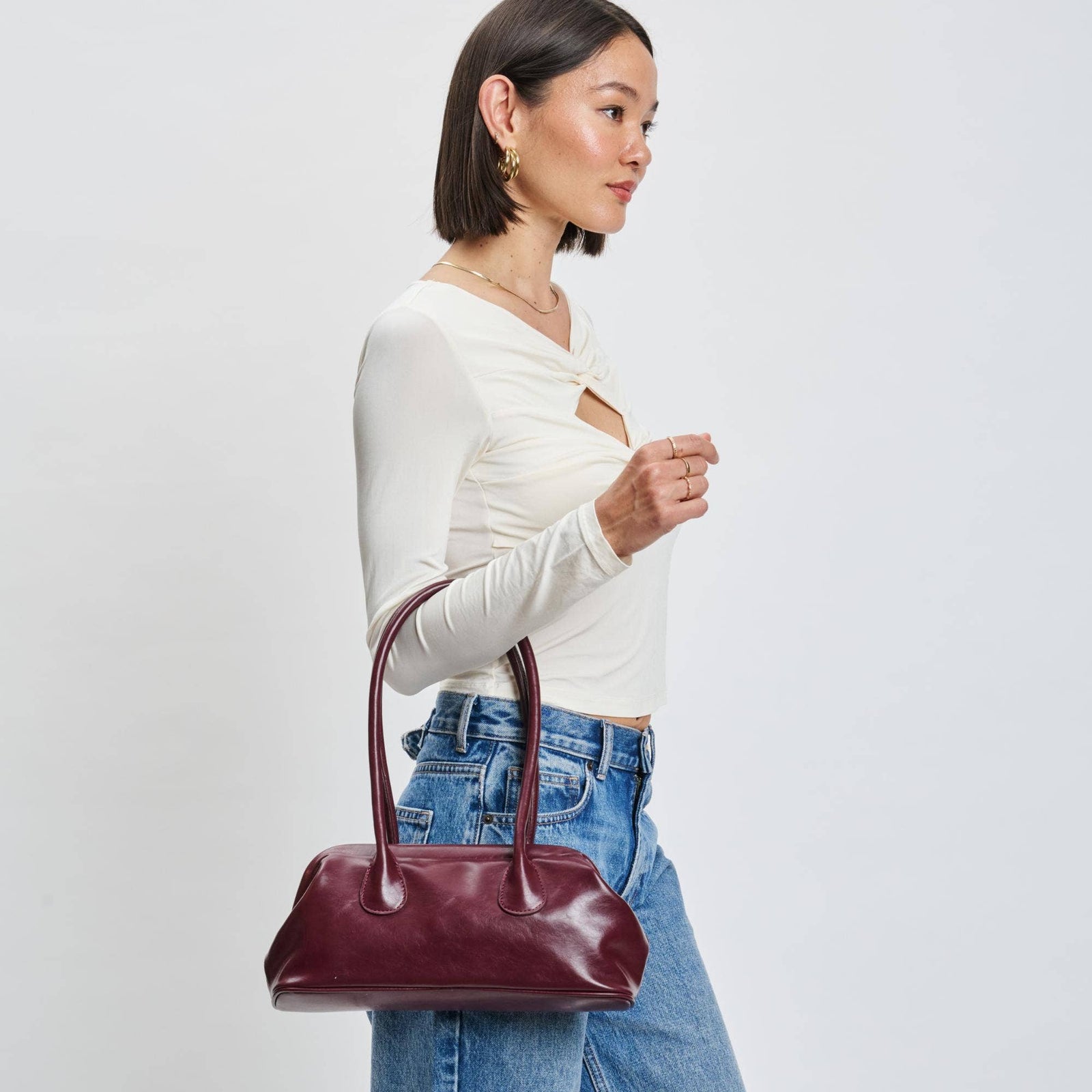Nina Shoulder Bag: Wine