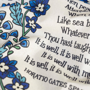 It Is Well Floral Hymn Tea Towel - Full Color