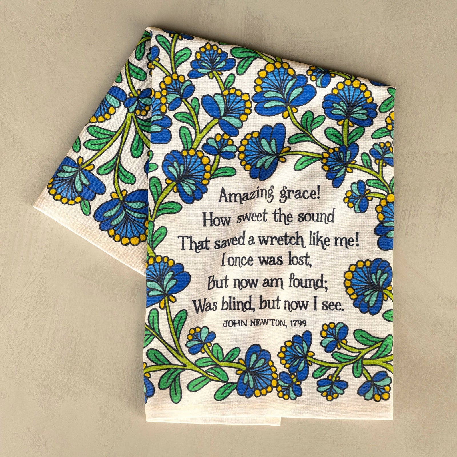 Amazing Grace Hymn Tea Towel