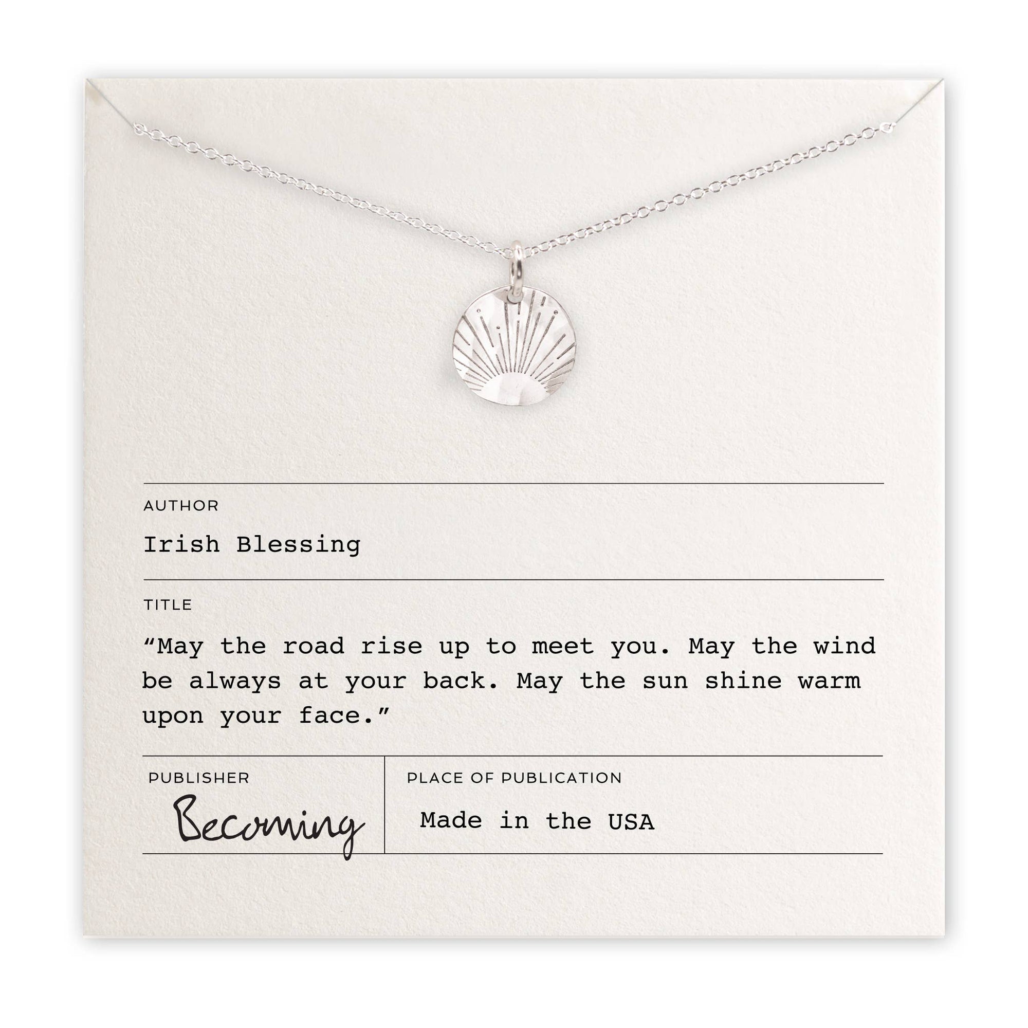 Irish Blessing Necklace: Sterling Silver