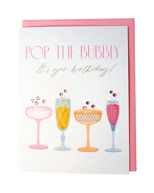 'Bubbly Birthday' Cheers Birthday Card