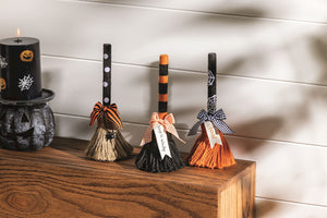 Small Halloween Broom Sitter