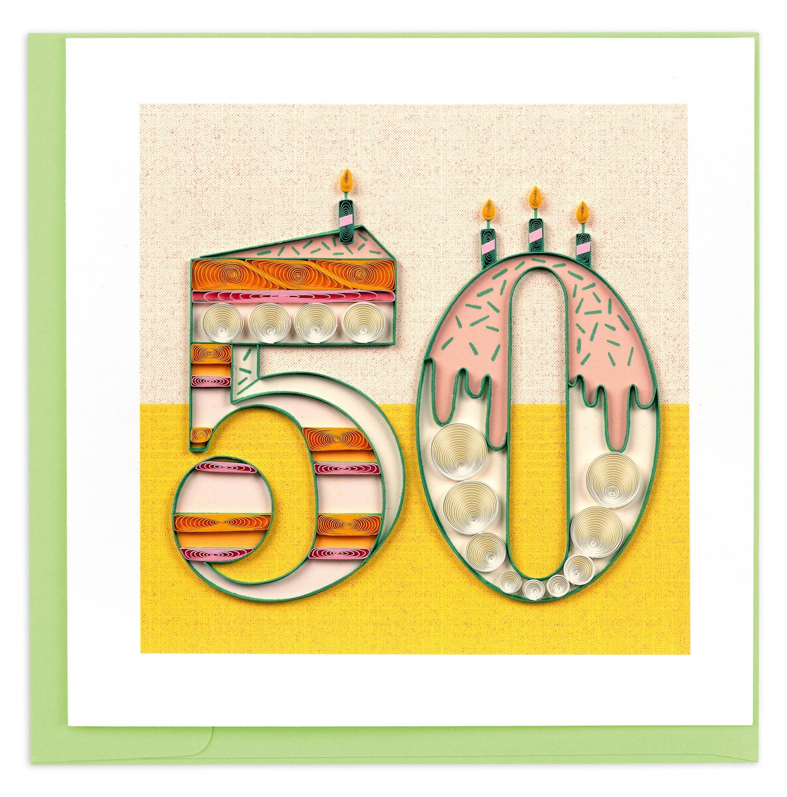 Quilled 50th Birthday Greeting Card