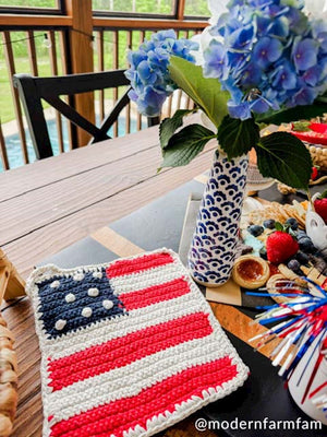 American Flag Pot Holder