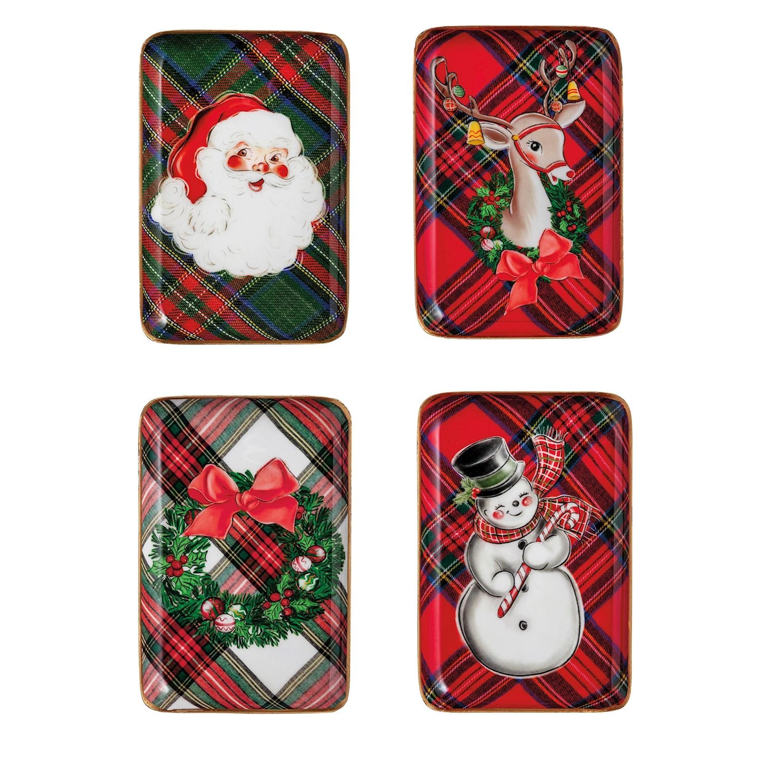 Tartan Christmas Tidbit Tray
