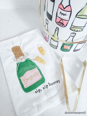 Sip Hooray Congrats Tea Towel