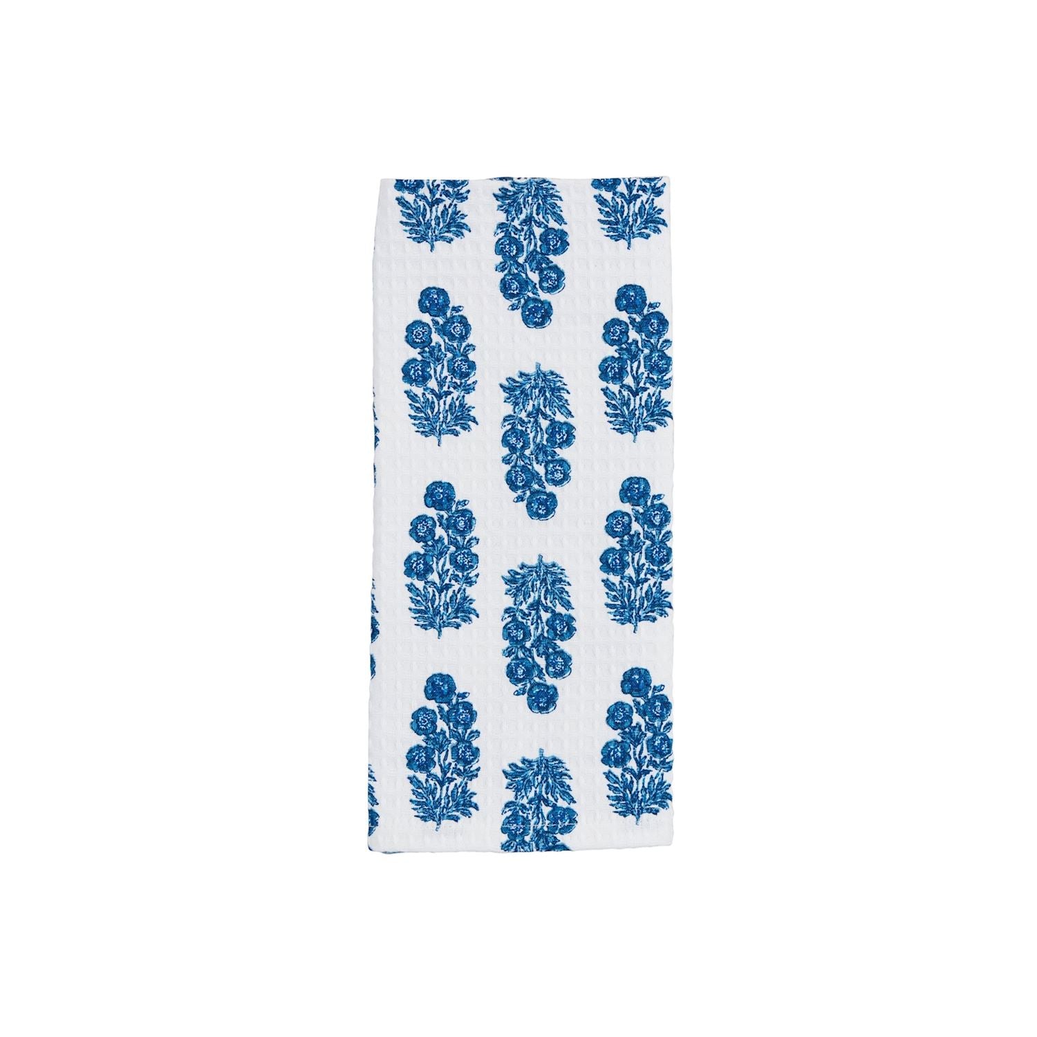 Dianthus Blue Block Tea Towel