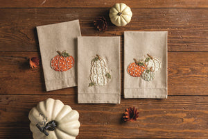 Pumpkins French Knot Towel