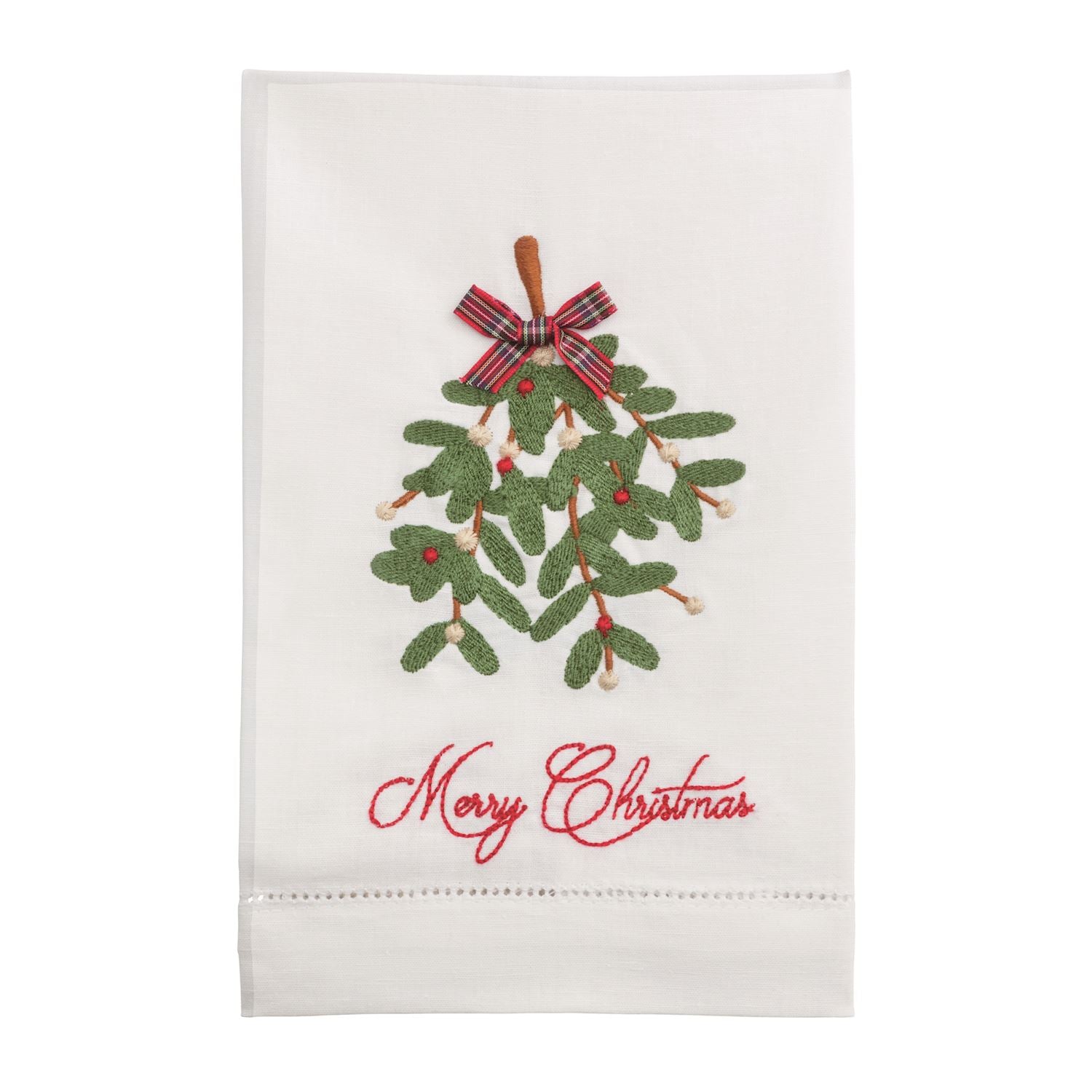 Mistletoe Embroidered Towel
