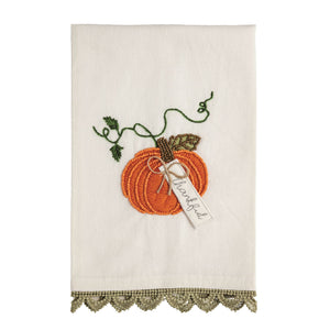 Pumpkin Beaded Embroidered Towel