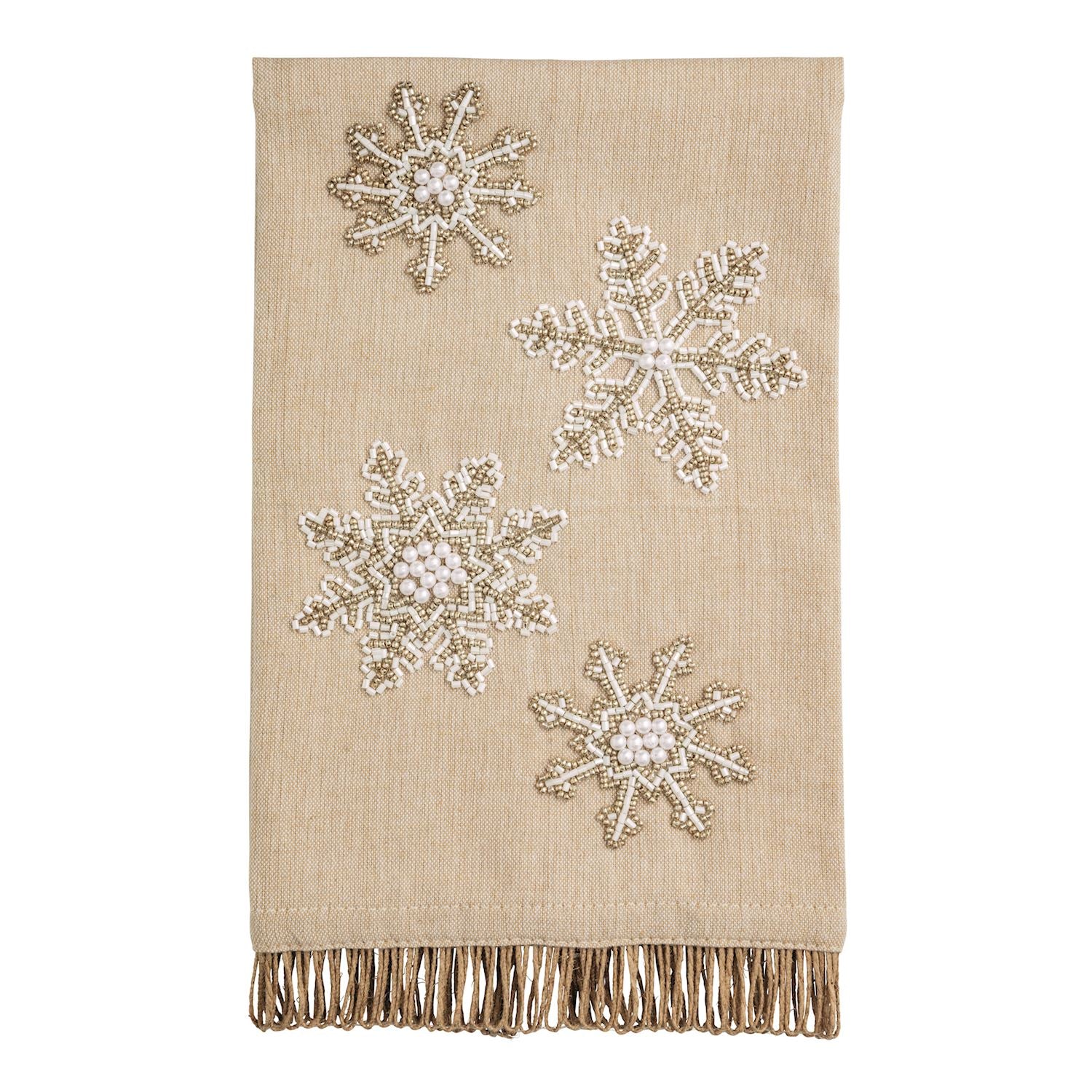 Snowflake Beaded Towel