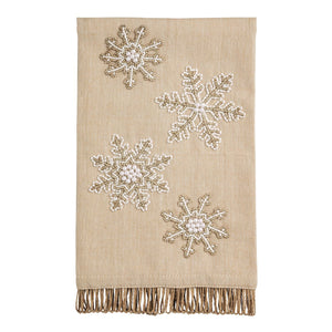 Snowflake Beaded Towel