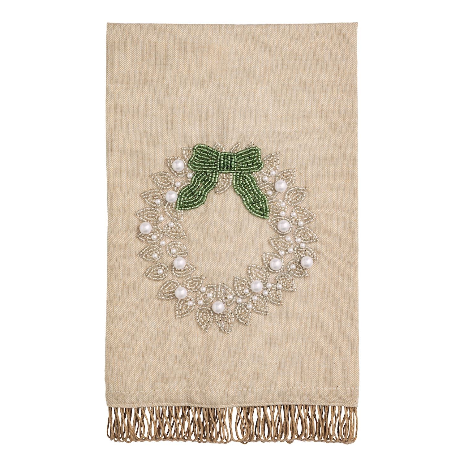 Wreath Beaded Towel