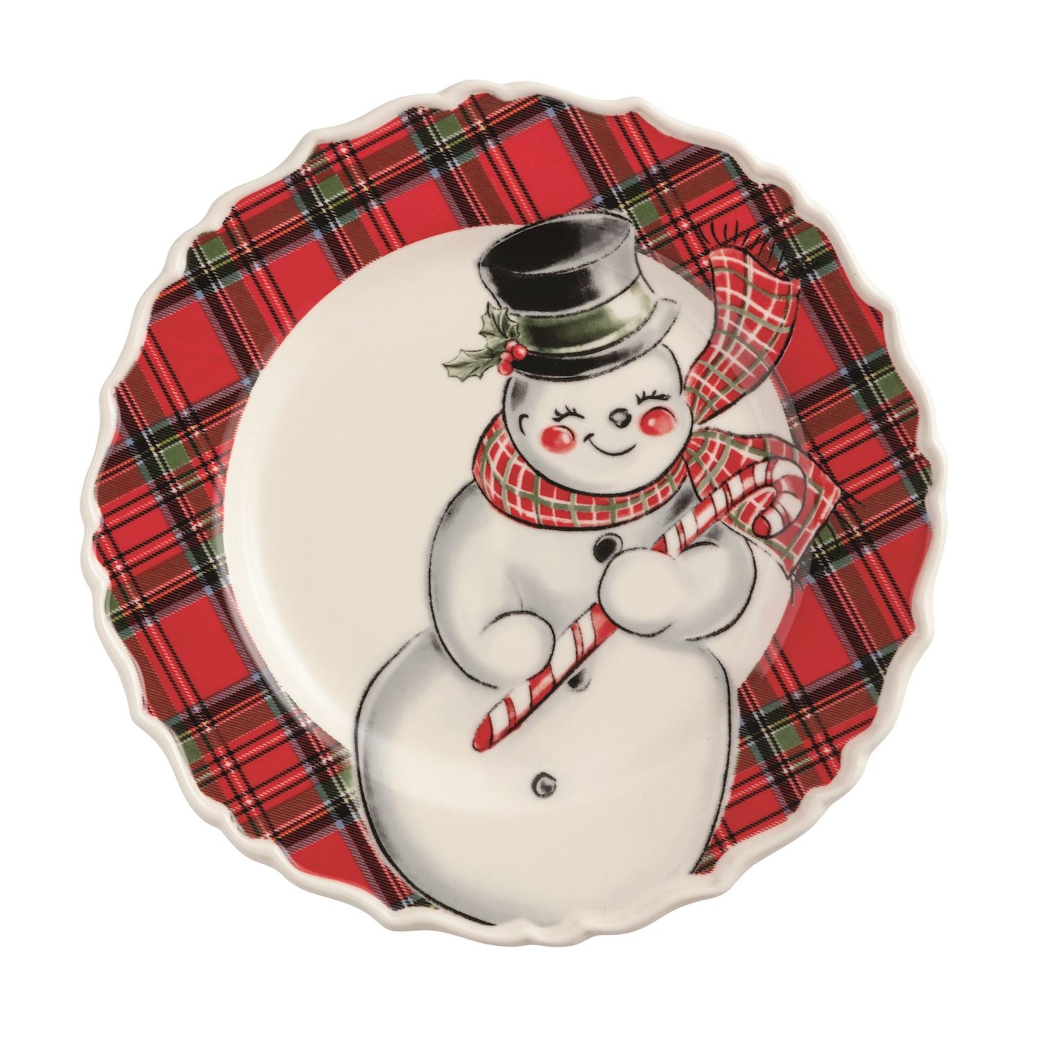 Snowman Tartan Plate