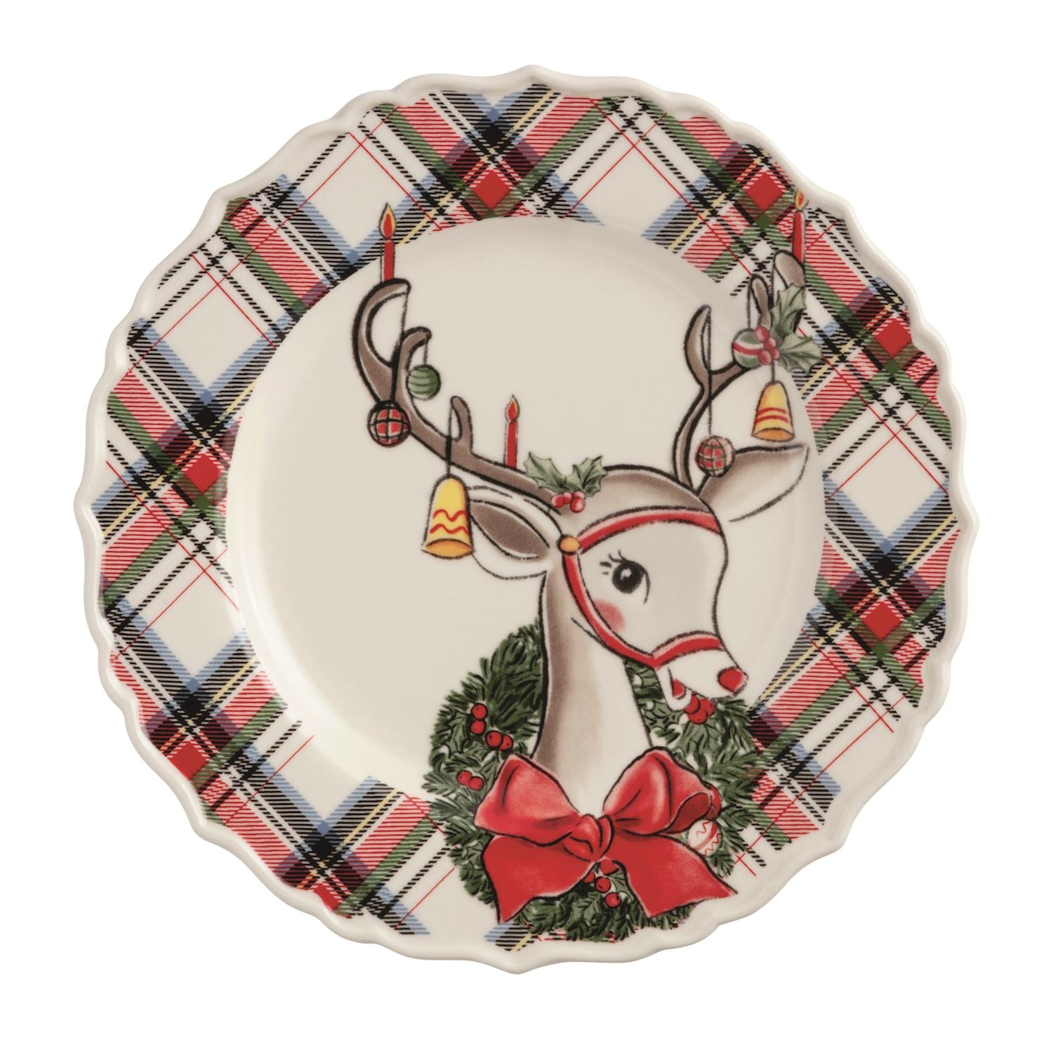 Reindeer Tartan Plate