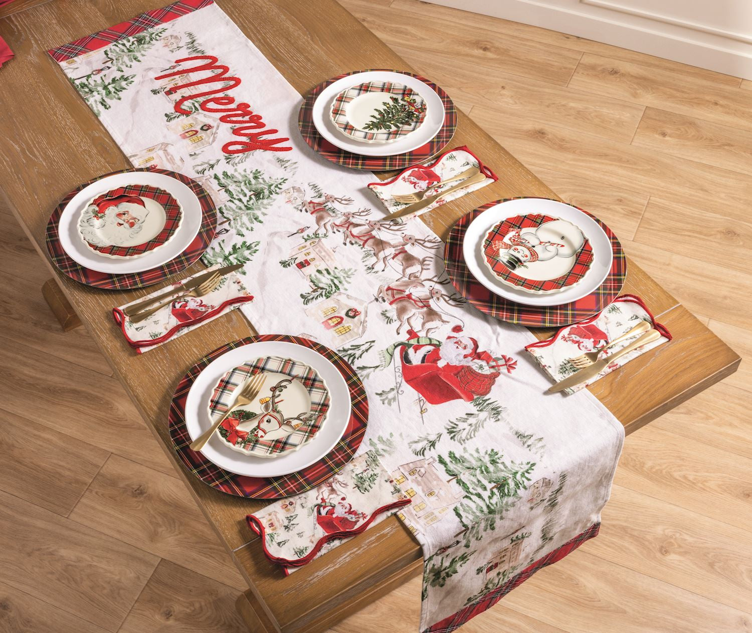 Santa Tartan Plate