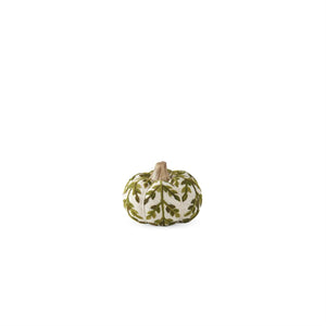 Cream & Green Foliage Knit Pumpkin