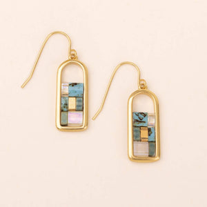 Miyuki Frame Earring - Turquoise/Gold