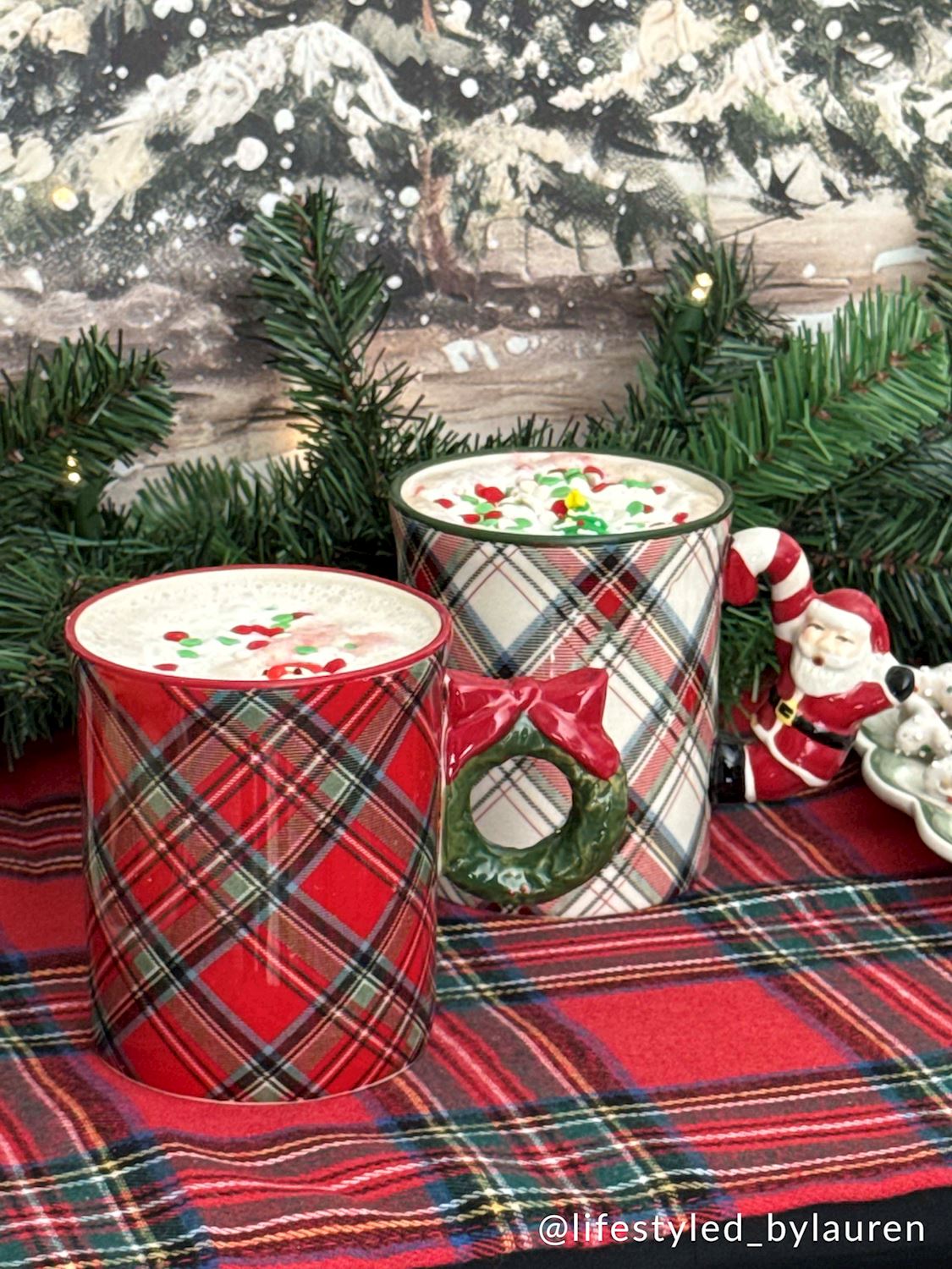 Tartan Figural Handle Mug